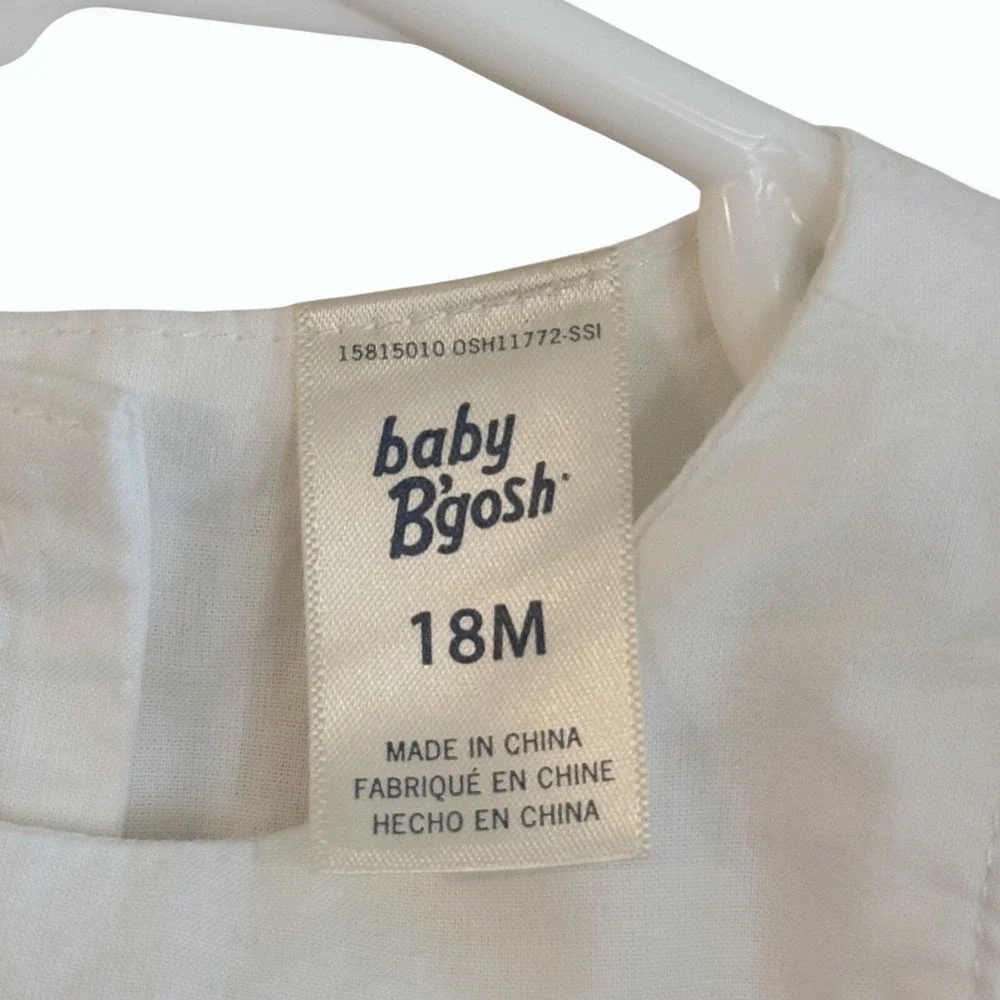 Baby B'gosh White Eyelet Embroidered Dress‎ 18M 100% Cotton Baptism